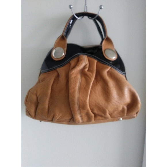 Patent and Natural Leather Bag - Picture 1 of 8
